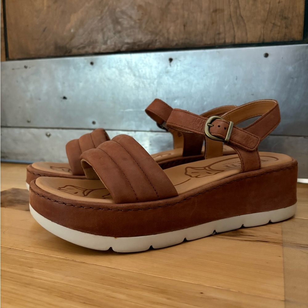 Born Platform Sandals in brown leather